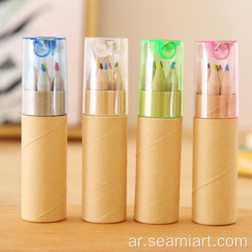 12Colors Kids Color Pencil Kraft Paper Tube Box